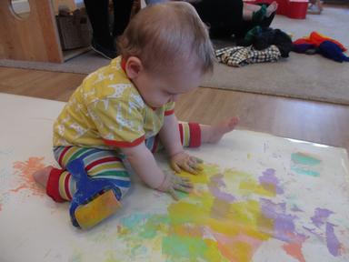 Harrow nursery children take part in mark making activity