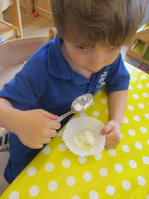 Fleet nursery children celebrate National Chocolate Ice Cream Day