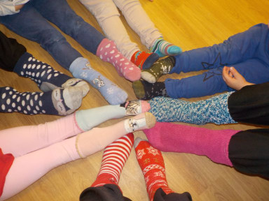 Nursery children wear socks to raise awareness of Down’s syndrome