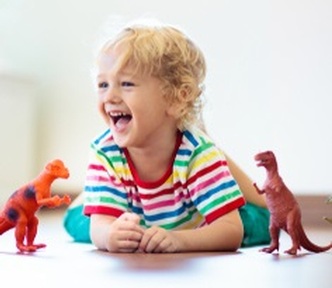 Nurseries use dinosaurs to encourage children to social distance